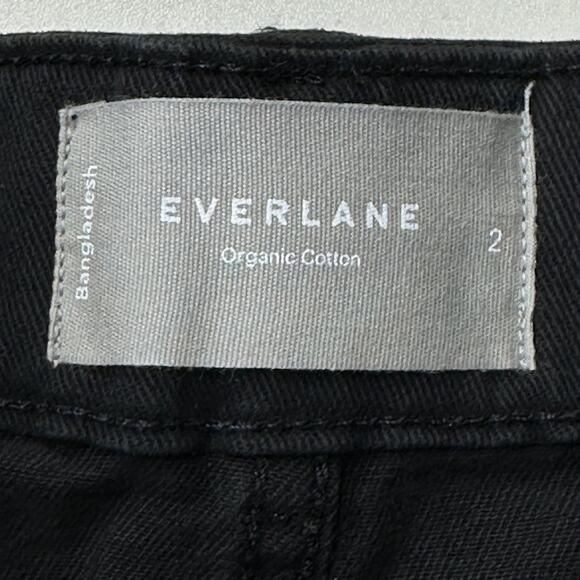 New Everlane The Organic Straight Leg Crop Pants Black Women 2 NWT Relaxed Fit - Picture 5 of 11